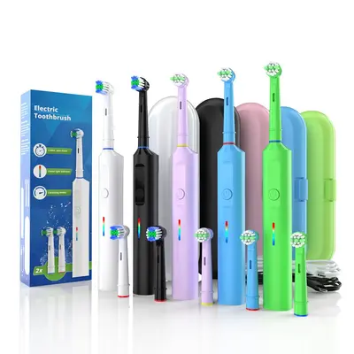 Rotary Electric Toothbrush, 45-Degree Small Round Head for Adults - 4