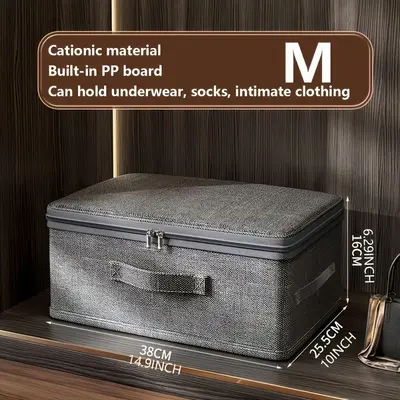 Foldable clothing storage box with lid and password lock - 5