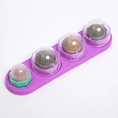 Catnip Ball Cat Toy, Self-Play Wall Toy, Matatabi Treat - 10