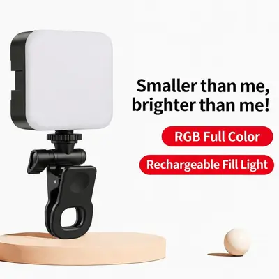 Akıllı Telefon Selfie Canlı Yayın Dolgu Işığı RGB Taşınabilir Kamera Fotoğraf Video Güzellik LED Tofu Cep Işık Lambası