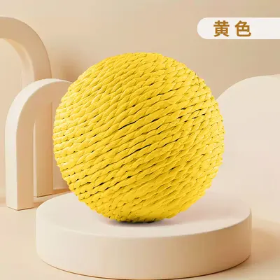 Oversized Sisal Cat Ball with Squeaker, Scratch and Chew Toy - 9