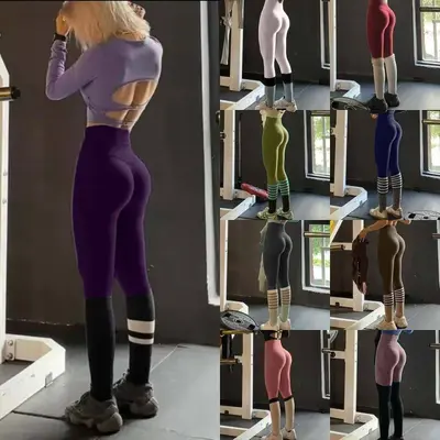 High-Waisted Seamless Knit Hip-Lifting Yoga Leggings for Women