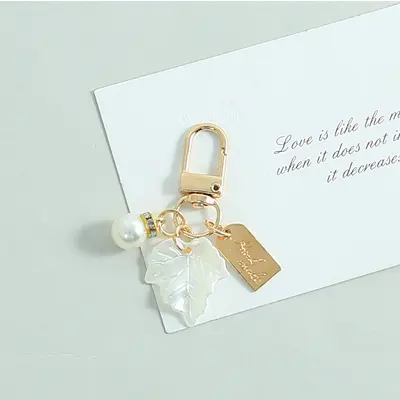 Simulated Pearl Shell Tassel Keychain, Earphone Case Accessory - 9