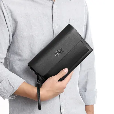 Men's PU Leather Business Clutch with Combination Lock - 5