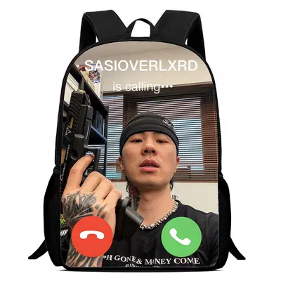 Kanye West Print Backpack with Video Call Meme Design, Student Schoolbag - 11