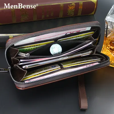 Men's Long Wallet with Large Capacity Zipper Clutch - 4