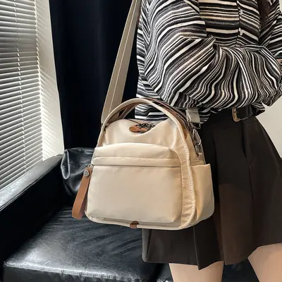 Cross-border best-selling product: plain, elegant, versatile, nylon, luxury feel, high capacity, suitable for commuting, crossbody women's shoulder bag.