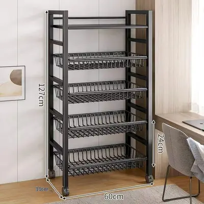 Kitchen vegetable basket floor standing storage rack multi-functional vegetable storage basket multi-layer storage vegetable and fruit storage rack - 12