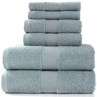Saf pamuklu havlu, emici banyo havlusu, 6 parçalı set - 13