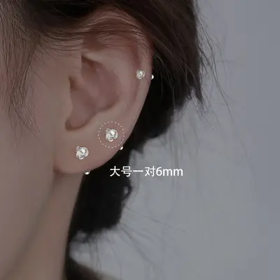 925er Silber Ruyi-Knoten-Ohrringe, einfaches Design - 8