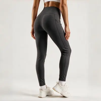 Mingda Yoga-Leggings in hoher Taille mit Seitentaschen, schnelltrocknend - 12