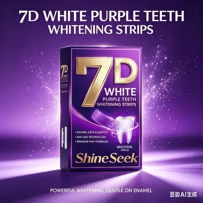 Gold 7D Purple Whitening Dry Teeth Strips, No Residue, PAP+ Formula - 2