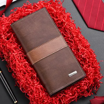 Erkek Uzun Cüzdan, Ultra İnce, Çok Kartlık, Minimalist Retro Model - 7