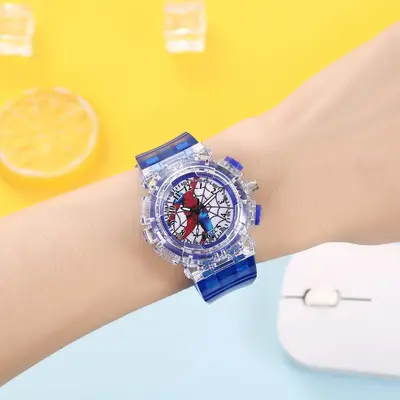 Çocuk luminous kuvars saat, LED renkli ışık, pointer göstergesi