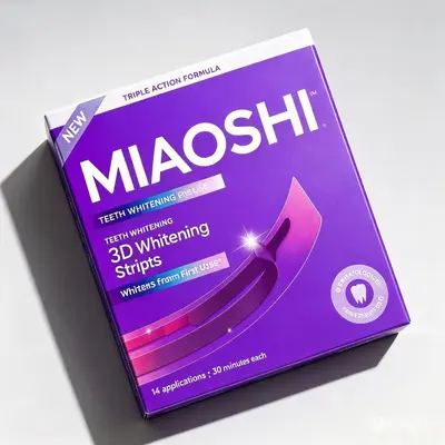 跨境V34紫色牙贴 去黄美白清洁亮白Purple Whitening Strips干贴