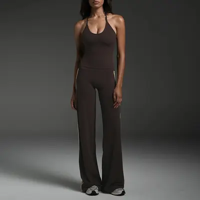 Yoga takım kadın, iki parça, çizgili pantolon - 8