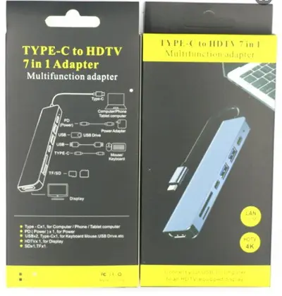 One to Four USB 3.0 Docking Station Multi-Interface Splitter Adapter USB Type-C Laptop Docking Station - 12