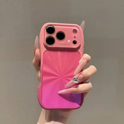 Gradient aurora dual-colour phone case, large window design, compatible iPhone 16-18 Pro M