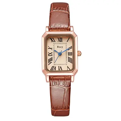 Rscy Vintage Women's Watch, Genuine Leather, Square Dial - 6