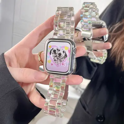 Transparent Resin Watch Strap for Apple Watch 11/12, Compatible with iWatch 8/9/10 - 2