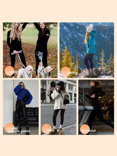 Polar Astarlı Kalın Yüksek Belli Kadın Sıcak Tayt, Cepli Fitness Pantolon - 5