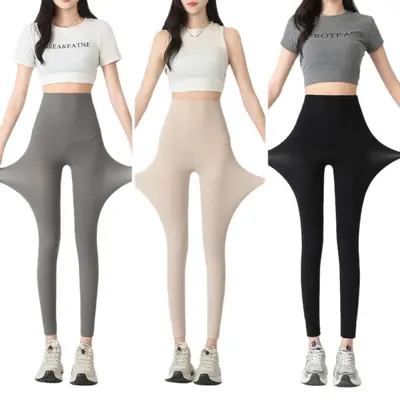 Ultra-Thin Summer Leggings, Plus Size High-Waisted Yoga Pants - 5