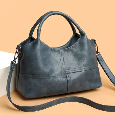 Women's Patchwork Handbag, Large Capacity, Single Shoulder and Crossbody - 10