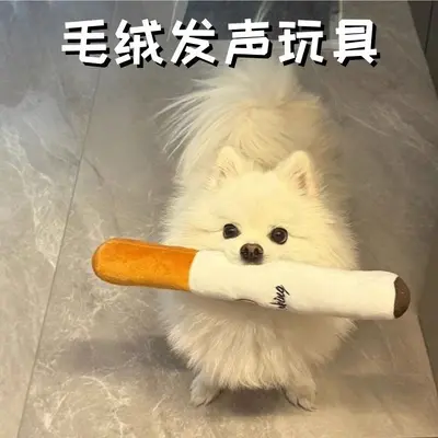 Plush Cigarette Dog Toy, Squeaky, Durable, for Puppies - 2