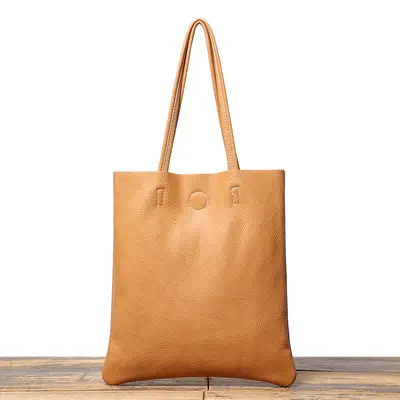 Genuine Cowhide Leather Women's Tote Bag, Large Capacity