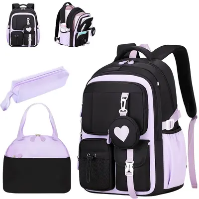 Three-Piece Backpack Set for High School and University Students, Unisex - 5