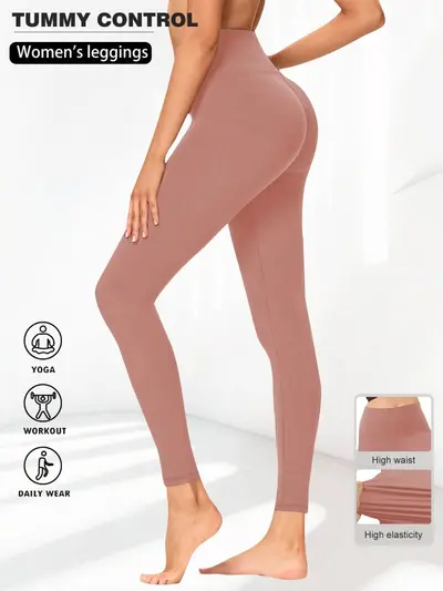 Amazon Foreign Trade European Size High Waist Yoga Pants Women European and American High Stretch Tummy Control Yoga Sports Tight Leggings Outer Wear - 9