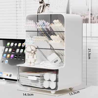 Acrylic Desktop Storage Box with Drawer - 7