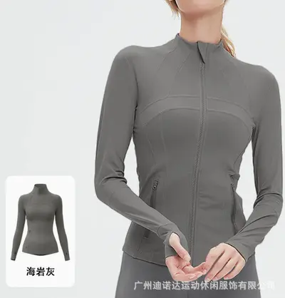 TATABLANOM Fitness-Oberteil mit Jacke, atmungsaktiv, elastisch, mit Taschen, Lauf-Yoga-Set - 10