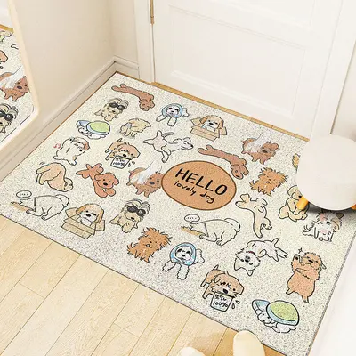 Cuttable Non-Slip PVC Door Mat with Cute Dog Design - 13