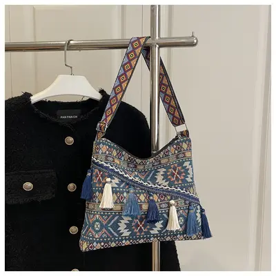 Ethnic Style Tassel Women's Bag, New Chinese Style Single-Shoulder Bag - 10