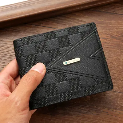 Men's Short Business Wallet, Horizontal Style, Multi Card Slots - 4