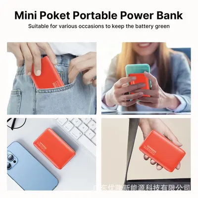 YLYP 2'li set ultra ince 5000mAh mini cep powerbank, taşınabilir şarj cihazı