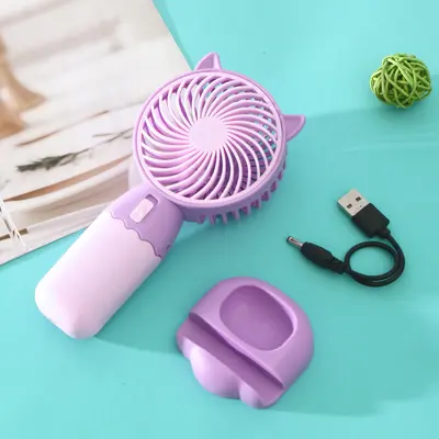 Yeni masaüstü el tipi küçük fan usb şarjlı fan sessiz taşınabilir uzun pil ömrü baskılı LOGO'yu destekler - 13