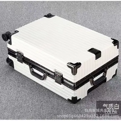 Aluminum Frame Combination Lock Suitcase with Universal Wheels - 5