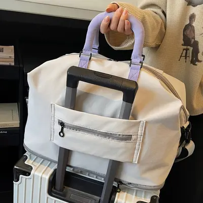 Große Kapazität leichte Reisetasche Handtasche Umhängetasche Yoga Fitnesstasche tragbar erweiterbar Aufbewahrung Gepäcktasche