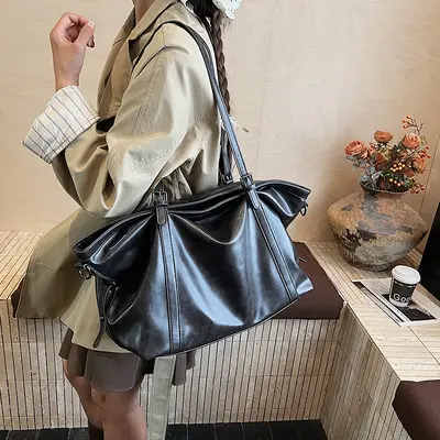 Women's Retro Single-Shoulder Bag, Autumn Winter Tote Bag - 4