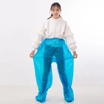 Disposable raincoat and rain pants split set for adults and children thickened long full body waterproof rain poncho transparent oversized poncho - 7