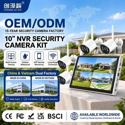 Wireless NVR System 10.1 inch Screen Waterproof Camera Kit