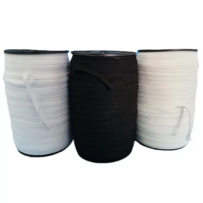Elastik omuz askısı, 6mm, polyester, siyah-beyaz