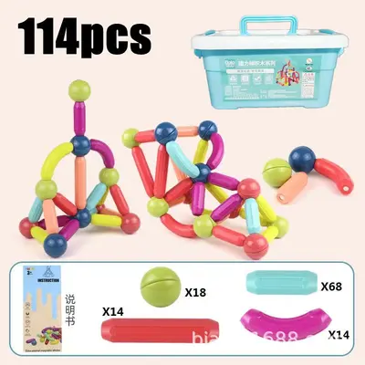 Magnetic Rod Building Set, Strong Magnet Educational Intelligence Toy - 11