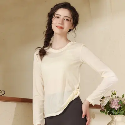 Women's Yoga Set, Long Sleeve Quick-Dry Running Top with Waist Cinch - 10