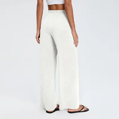 Damen-Yogahose, hoher Bund, sandgewaschener Luftschichtstoff, Falten