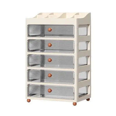 Desktop-Aufbewahrungsbox mit Schubladen, transparent, für Büro und Schreibwaren - 5