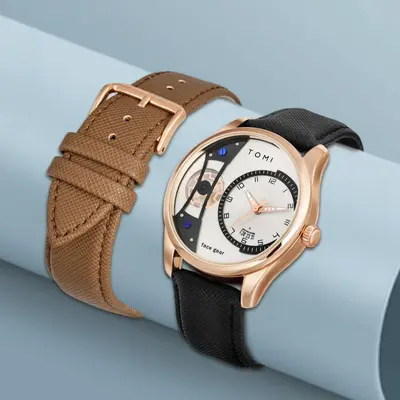 TOMI Watch Non-mechanical Simple Fashion Gift Box Business Men's Watch Manufacturer Drop Shipping Fashion Belt Men's Watch - 3