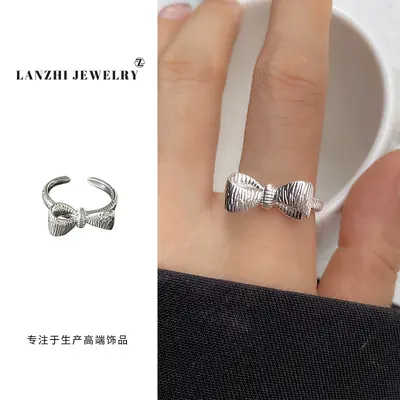 岚芷551-600复古朋克风小众925纯银戒指女蝴蝶韩国欧美跨境饰品男 - 8